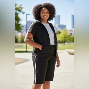 New York & Company Black Sport Hoodie Set. Size XL.